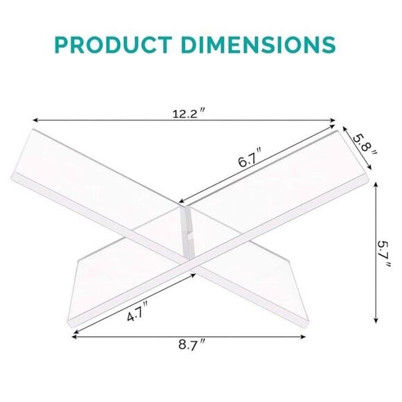 Acrylic Book Holder Functional X Shaped Book Stand for Displaying Book Reading - Picture 3 of 7